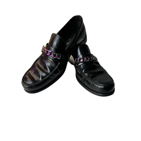 Louis Vuitton Unisex Rainbow Holographic Chain Link Loafers Leather 6 8W - Picture 9 of 10